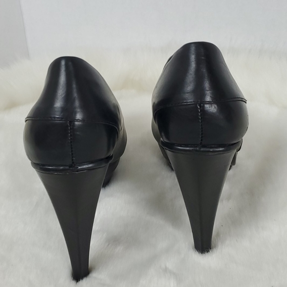 Max Studio Randy heel platform black leather suede women shoes size 8.5M - Picture 7 of 13